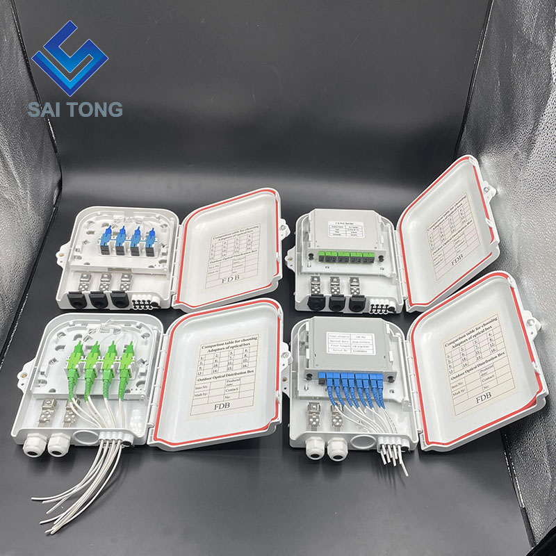 Китайская фабрика 48 основных ftth box plc splitter 4 лотковая оптическая распределительная коробка 2 в 8-портовом NAP для оптоволоконного оборудования