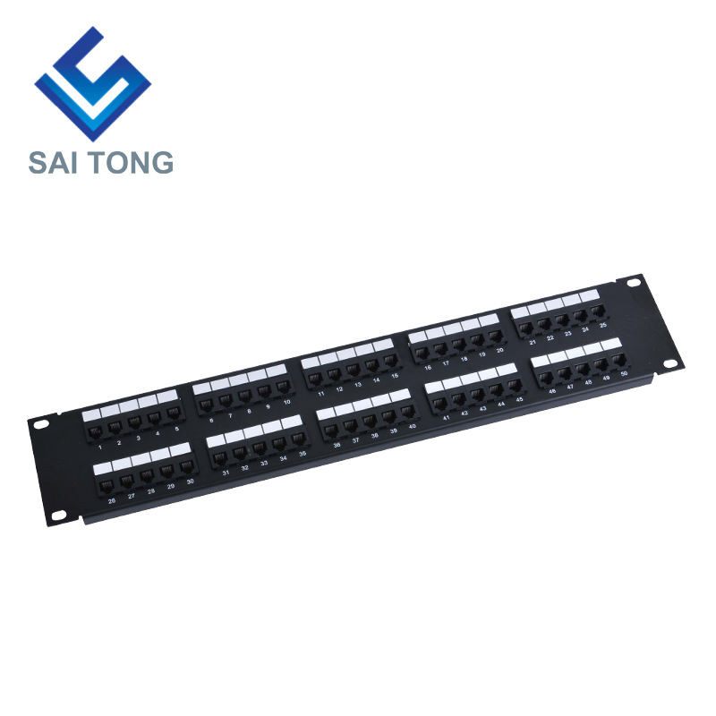 2U 19 '' 50 портов RJ11 Krone Jackets, стальной кронштейн Cat3 Patch Panel Blank Unshielded utp Cat3 RJ11 Patch Panel