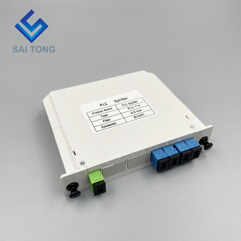 1:4 SC/UPC для установки в стойку Plc Splitter ABS Box SC UPC Connectors Cassette Type 1X4 Optical Fiber Splitter