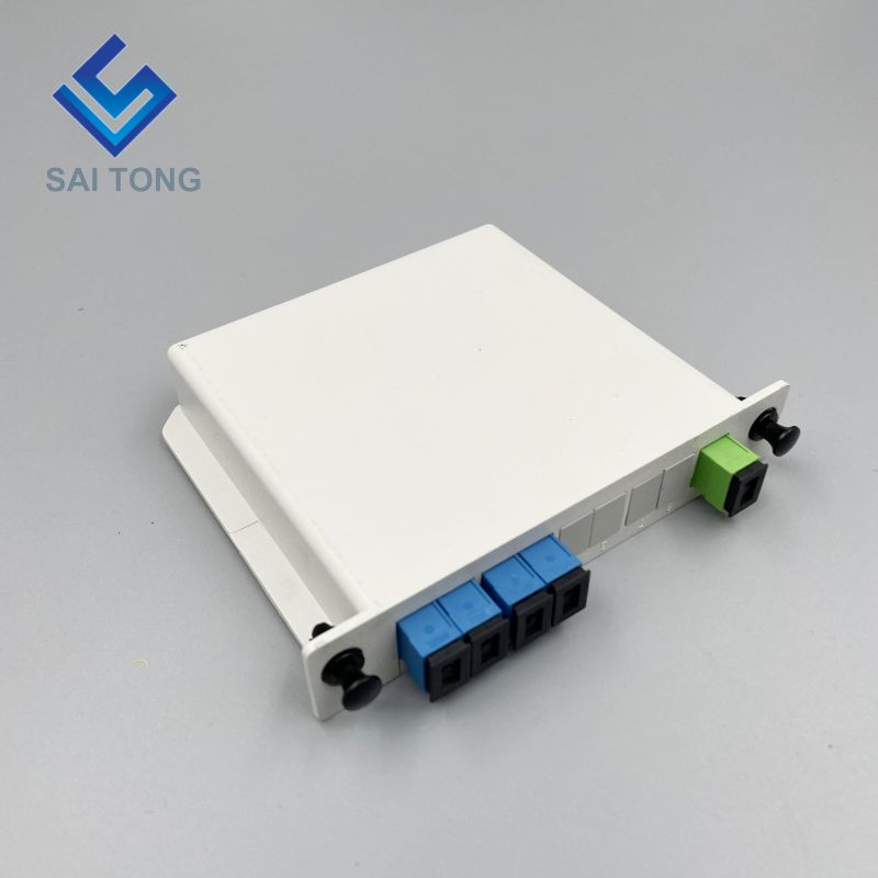 1:4 SC/UPC для установки в стойку Plc Splitter ABS Box SC UPC Connectors Cassette Type 1X4 Optical Fiber Splitter