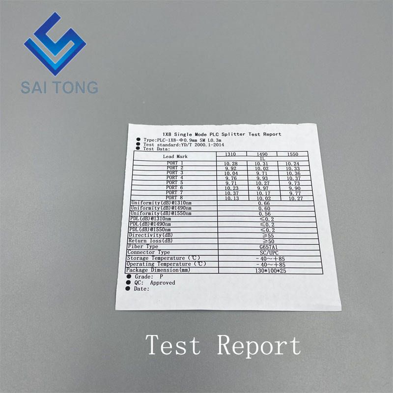 1:4 SC/UPC для установки в стойку Plc Splitter ABS Box SC UPC Connectors Cassette Type 1X4 Optical Fiber Splitter