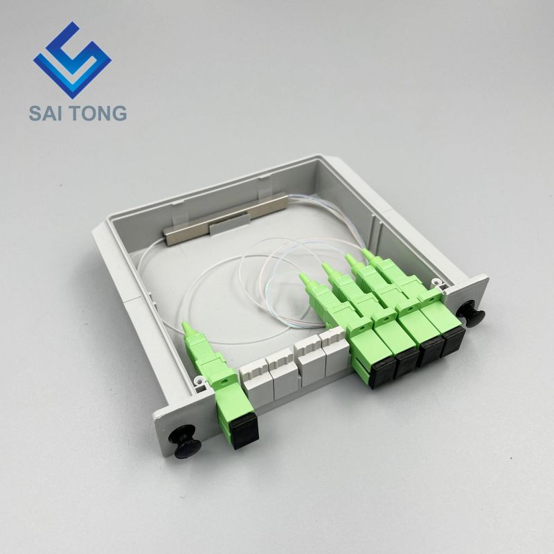 1:4 SC/APC для установки в стойку Plc Splitter ABS Box SC UPC Connectors Cassette Type 1X4 Optical Fiber Splitter