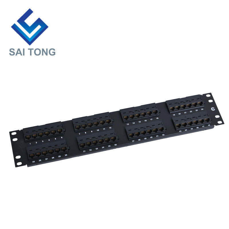 2U 19 '' 48 портов RJ45 Krone Jackets, стальной кронштейн Cat6 Patch Panel Blank Unshielded utp Cat5e CAT6 CAT6A RJ45 Patch