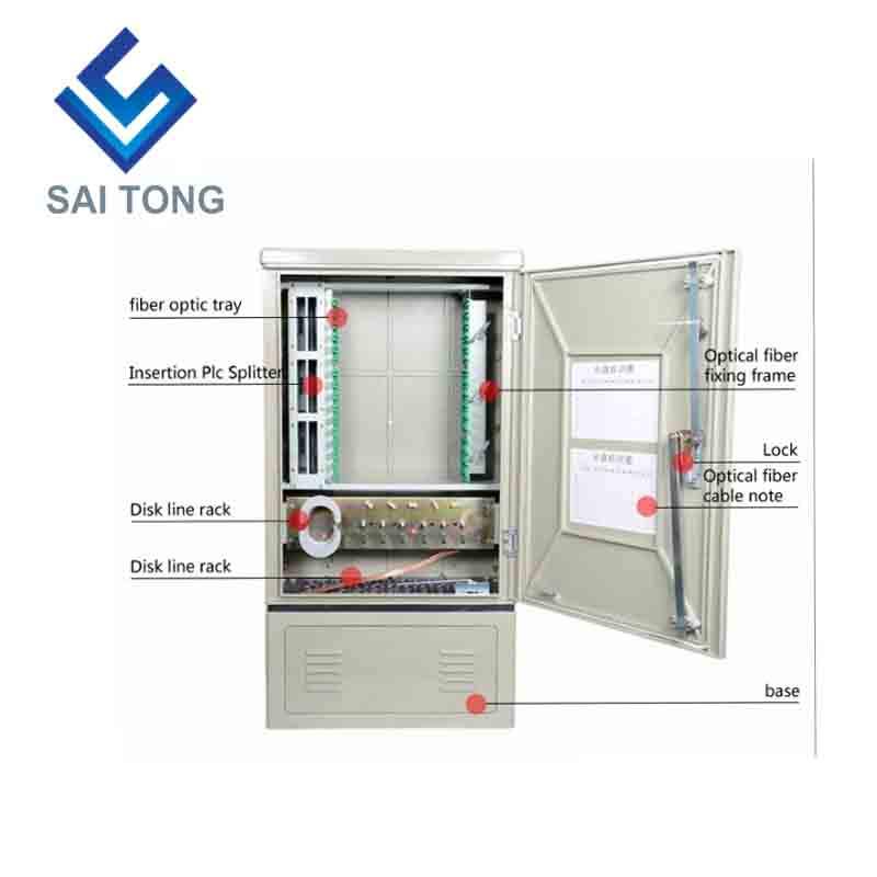 SaiTong FTTH 144 Core распределительный шкаф для волоконно-оптического кабеля SMC Материал водонепроницаемый наружный доступ 144 волоконно-оптический шкаф