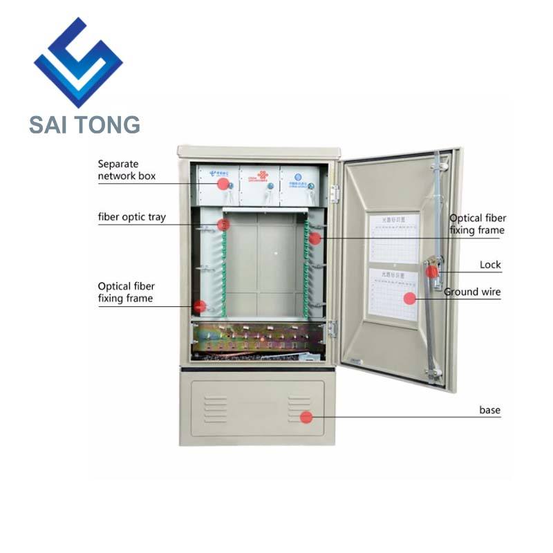 SaiTong FTTH 144-ядерный оптический распределительный шкаф для использования вне помещений водонепроницаемый IP55 144-ядерный оптоволоконный шкаф ODF ODB