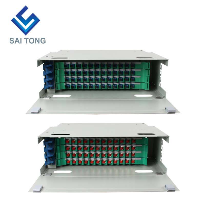 SaiTong FTTH 19-дюймовый стоечный шкаф с 48 портами SC/FC ODF 4 U 48-ядерный оптоволоконный распределительный каркас Дополнительная полная нагрузка