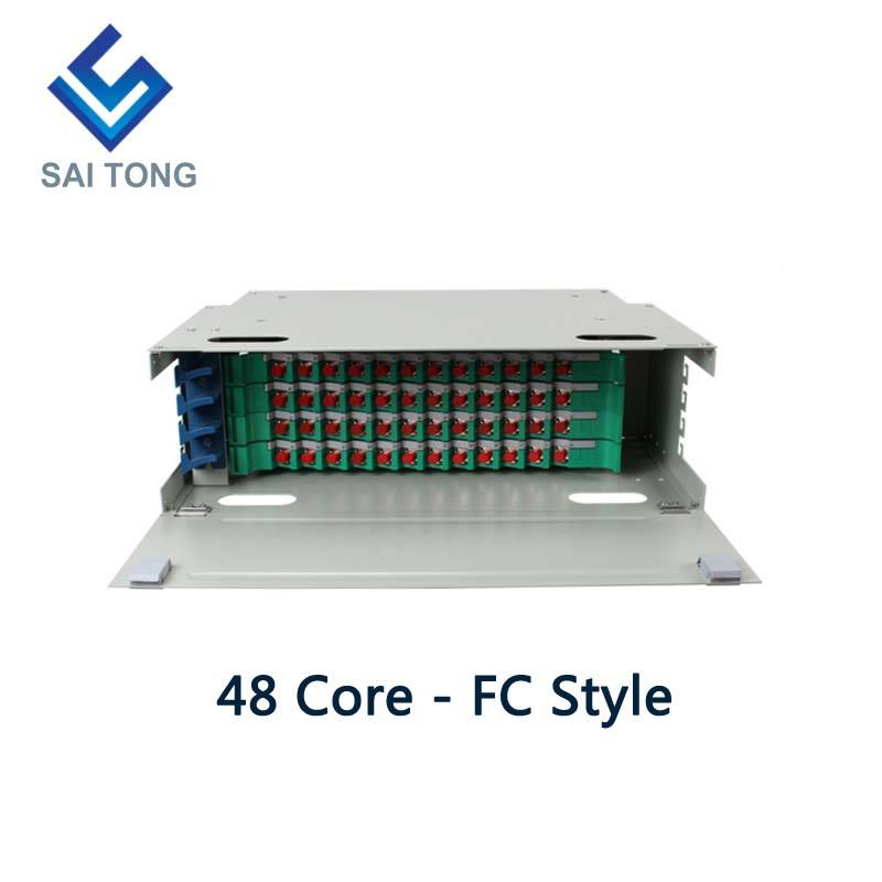 SaiTong FTTH 19-дюймовый стоечный шкаф с 48 портами SC/FC ODF 4 U 48-ядерный оптоволоконный распределительный каркас Дополнительная полная нагрузка