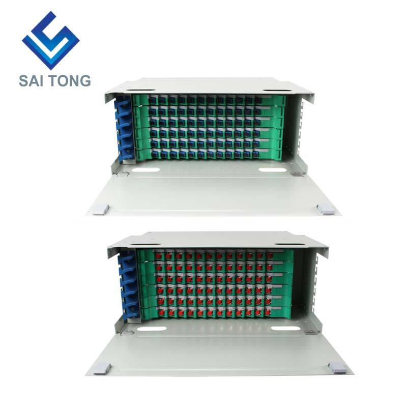 SaiTong FTTH 19-дюймовый стоечный шкаф с 72 портами SC/FC ODF 6 U 72-ядерный оптоволоконный распределительный каркас Дополнительная полная нагрузка