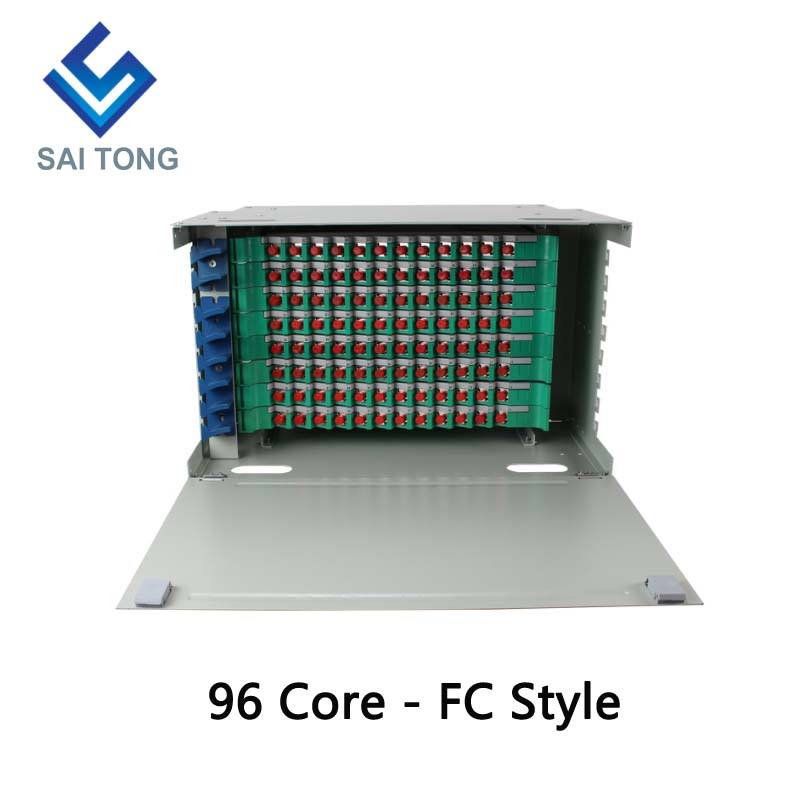 FTTH 19-дюймовый стоечный шкаф 96 портов SC / FC ODF 8U 96-ядерный наружный оптоволоконный распределительный каркас Цена Опционально Полная нагрузка