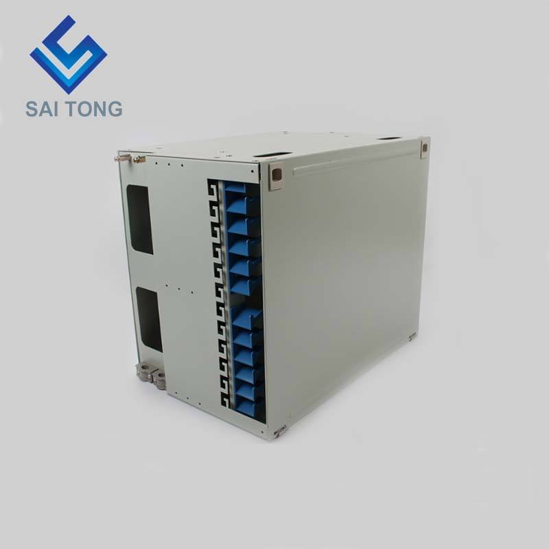 2022 SaiTong FTTH 19-дюймовый стоечный шкаф 144 порта SC / FC ODF 12U 144-ядерный оптоволоконный распределительный каркас Дополнительная полная нагрузка