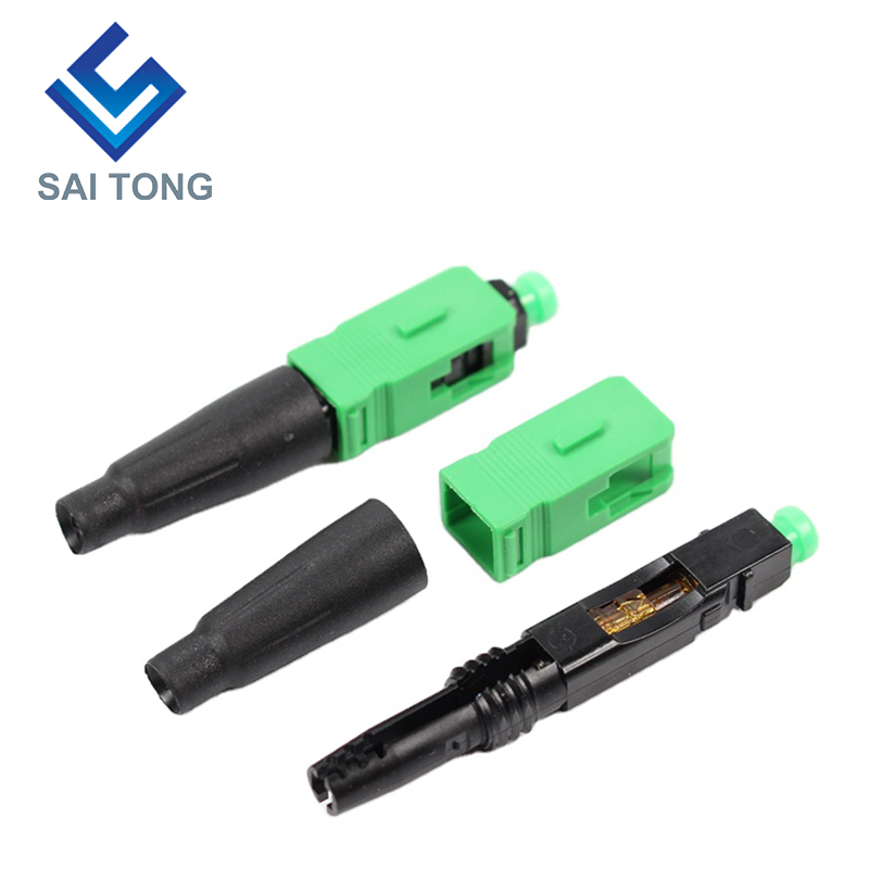 FTTH Fiber Saitong Optic Fast Connector sc apc зеленый цвет оптоволоконный кабель быстрый разъем Quick Connector Полевая сборка Одномодовый