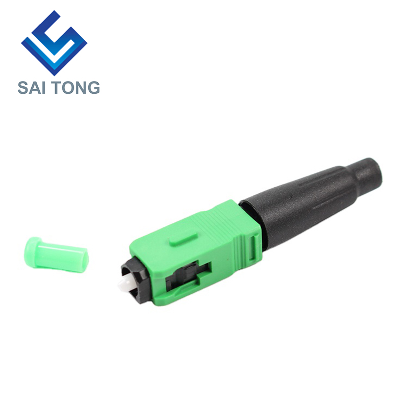 FTTH Fiber Saitong Optic Fast Connector sc apc зеленый цвет оптоволоконный кабель быстрый разъем Quick Connector Полевая сборка Одномодовый