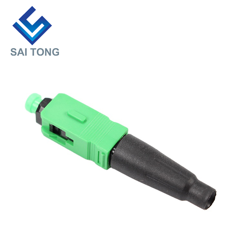 FTTH Fiber Saitong Optic Fast Connector sc apc зеленый цвет оптоволоконный кабель быстрый разъем Quick Connector Полевая сборка Одномодовый